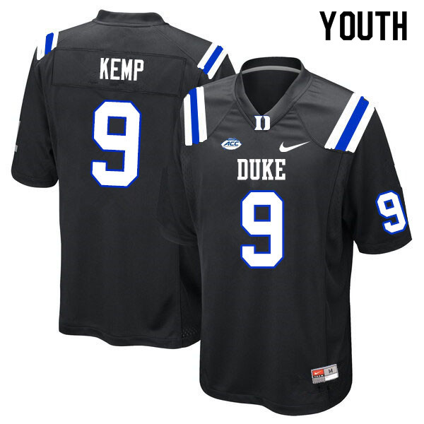 Youth #9 Isaiah Kemp Duke Blue Devils College Football Jerseys Sale-Black